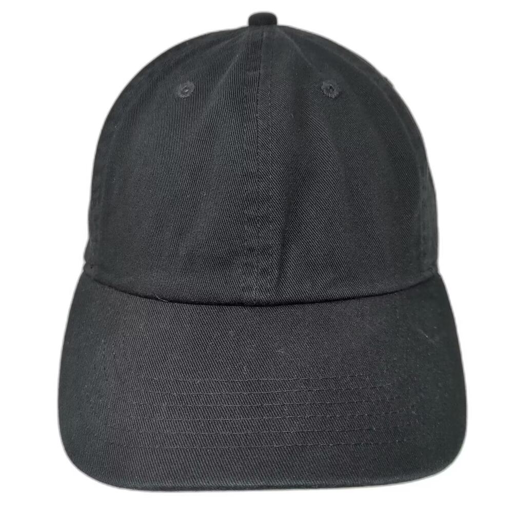 Newhattan Baseball Cap Black One Size Cotton Slideback Adjustable Plain Hat